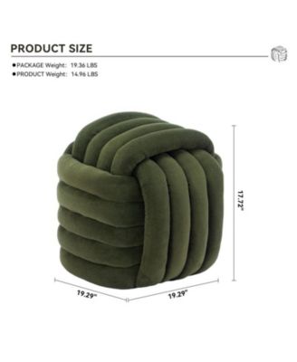 Chenille Fabric Modern Knot Design Ottoman, Comfortable Footstool for Living Room and Bedroom-The Pop Home