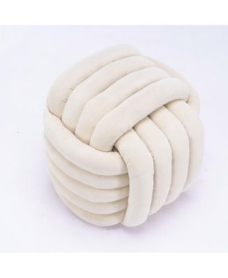 Chenille Fabric Modern Knot Design Ottoman, Comfortable Footstool for Living Room and Bedroom