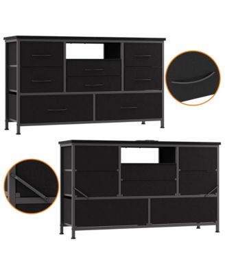 TV Stand Dresser for Bedroom with 8 Fabric Drawer & Power Outlet
