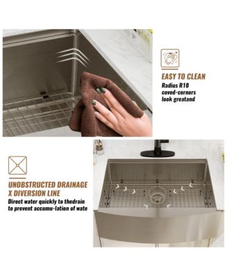 30inch L x 22inch W Farmhouse Kitchen Sink with Accessories