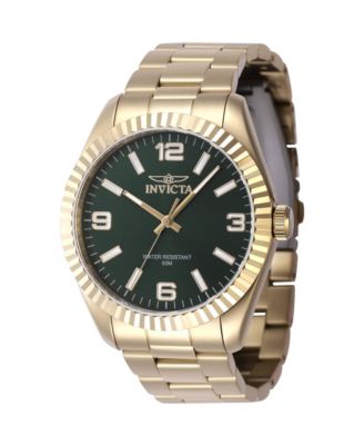 Men's 47459 Specialty Quartz 3 Hand Green Dial Watch
