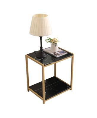 Lily Side End Table Nightstand with Shelf - Modern & Stylish Bedside Table with Storage Shelf