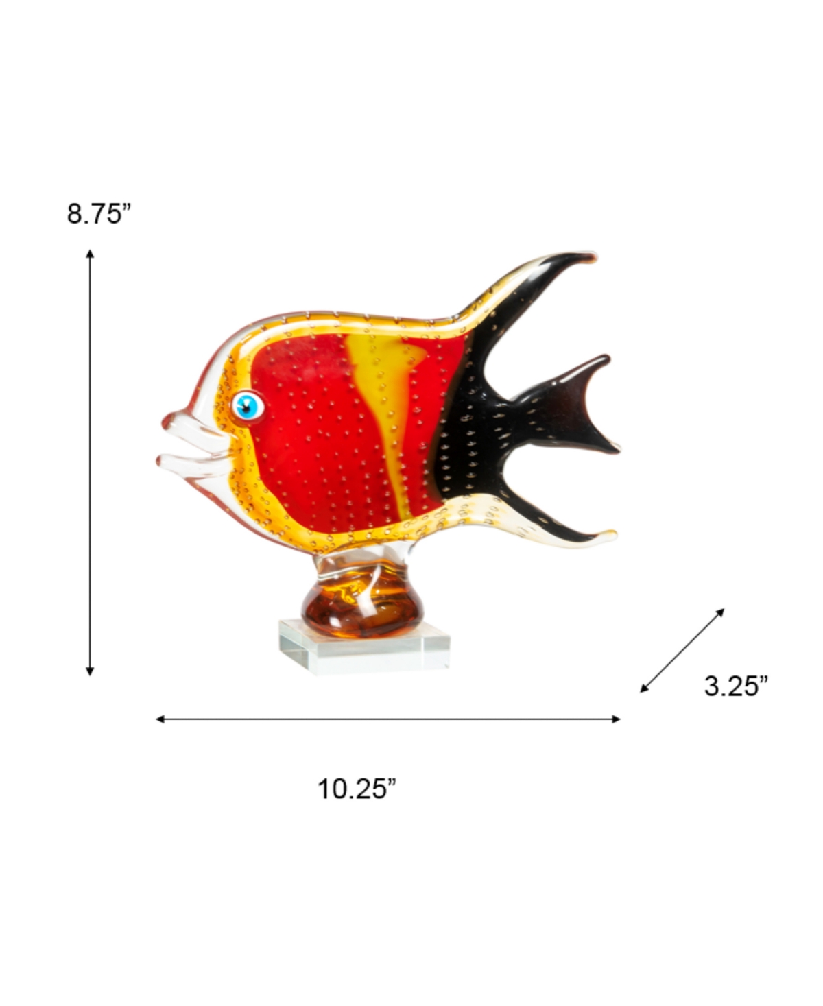 Dale Tiffany 8.75" Bora Fish Art Glass Figurine In Red