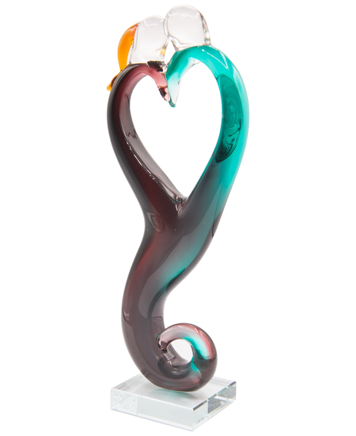 Dale Tiffany Unity Heart Art Glass Sculpture In Multi