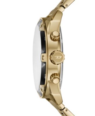 Men's Spiked Quartz Chronograph Gold Stainless Steel Watch, 49mm