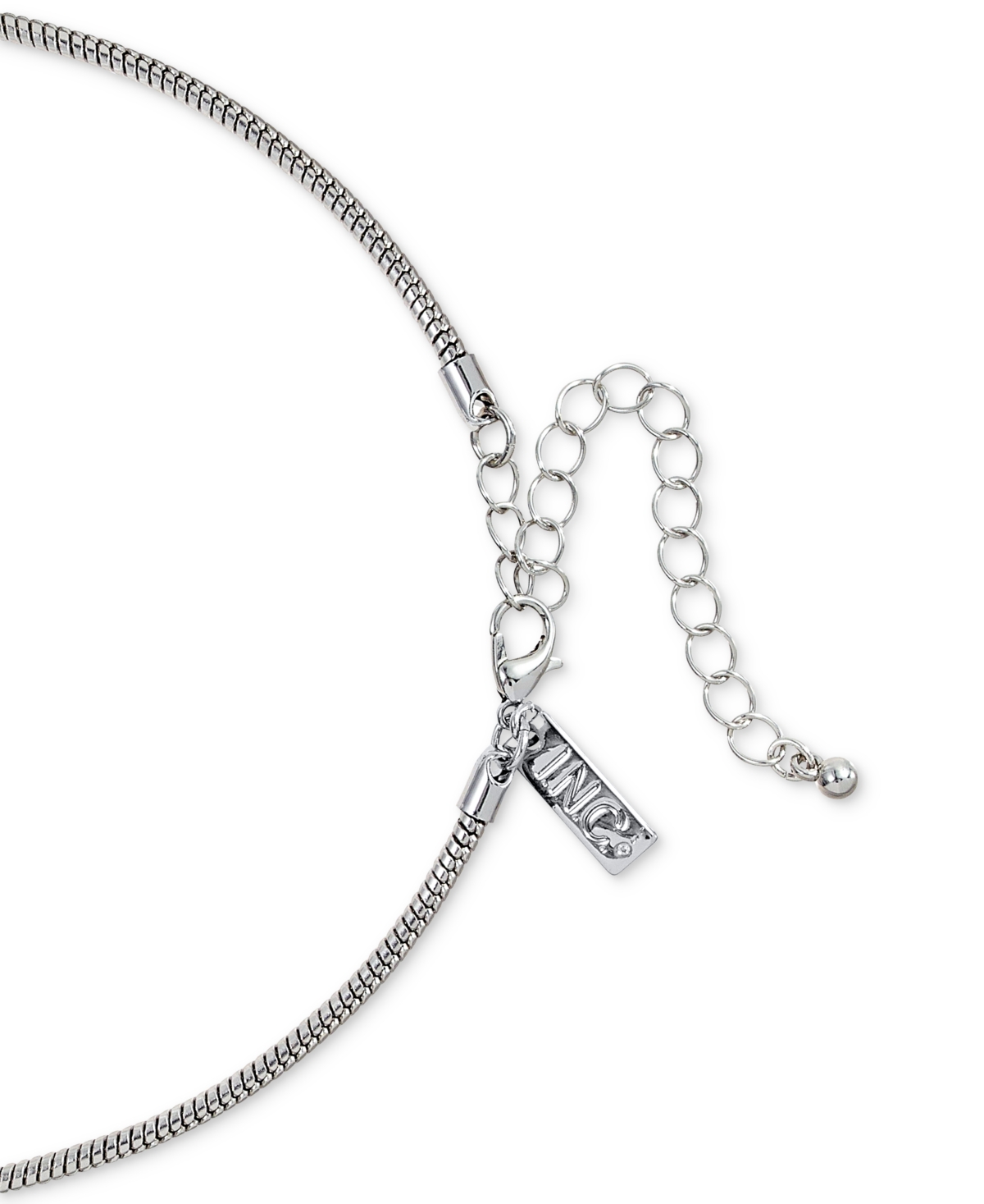 INC INTERNATIONAL CONCEPTS SILVER-TONE SCULPTURAL DISC LONG PENDANT NECKLACE, 33" + 3" EXTENDER, EXCLUSIVELY AT MACY'S 