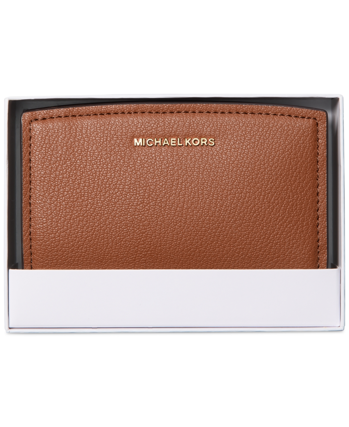 Michael Kors Bryant Leather Zip Around Wallet In Luggage