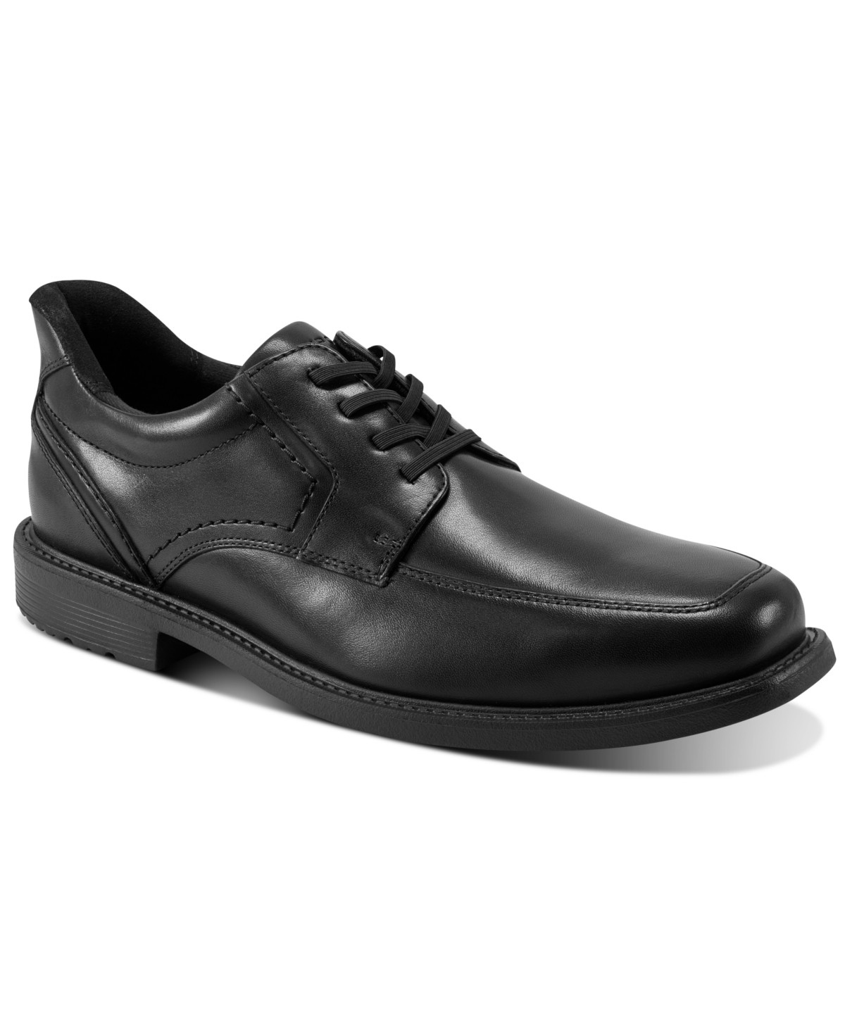 Rockport Floran Apron Toe Derby In Black Leather