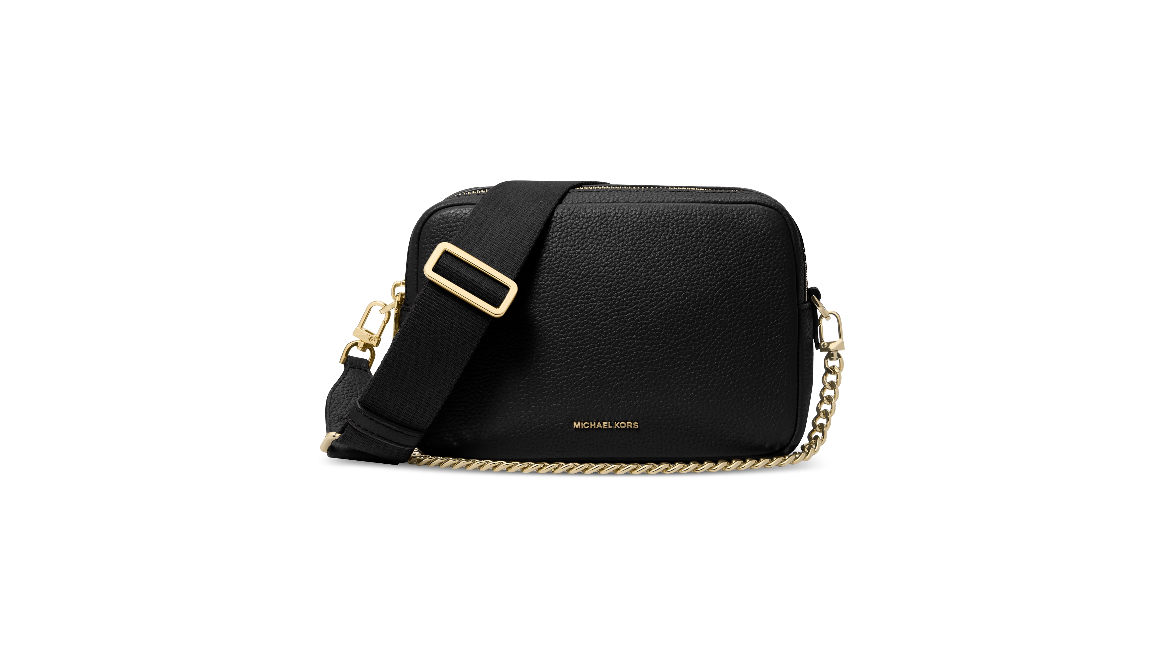 Michael Kors Bryant Medium Leather Double Zip Chain Camera Crossbody