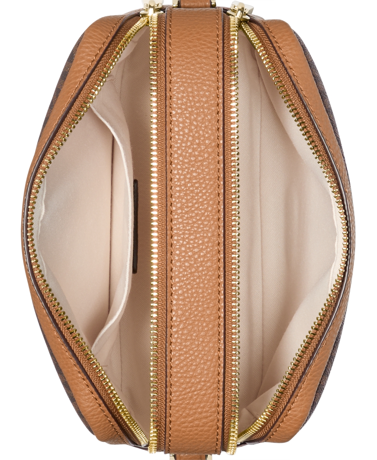 Michael Kors Michael  Bryant Mini Double Zip Chain Camera Crossbody In Brown,acorn