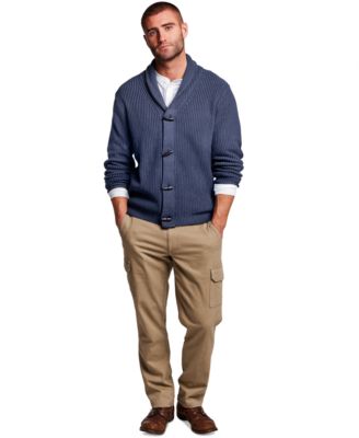 Mens Henley Shirt Cargo Pants Cardigan Sweater