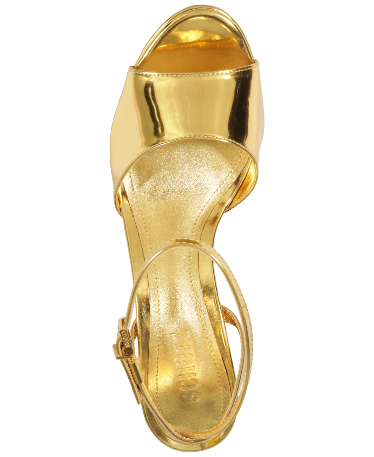 Schutz Women's Lenne Round Toe Platform Sandals In Gold