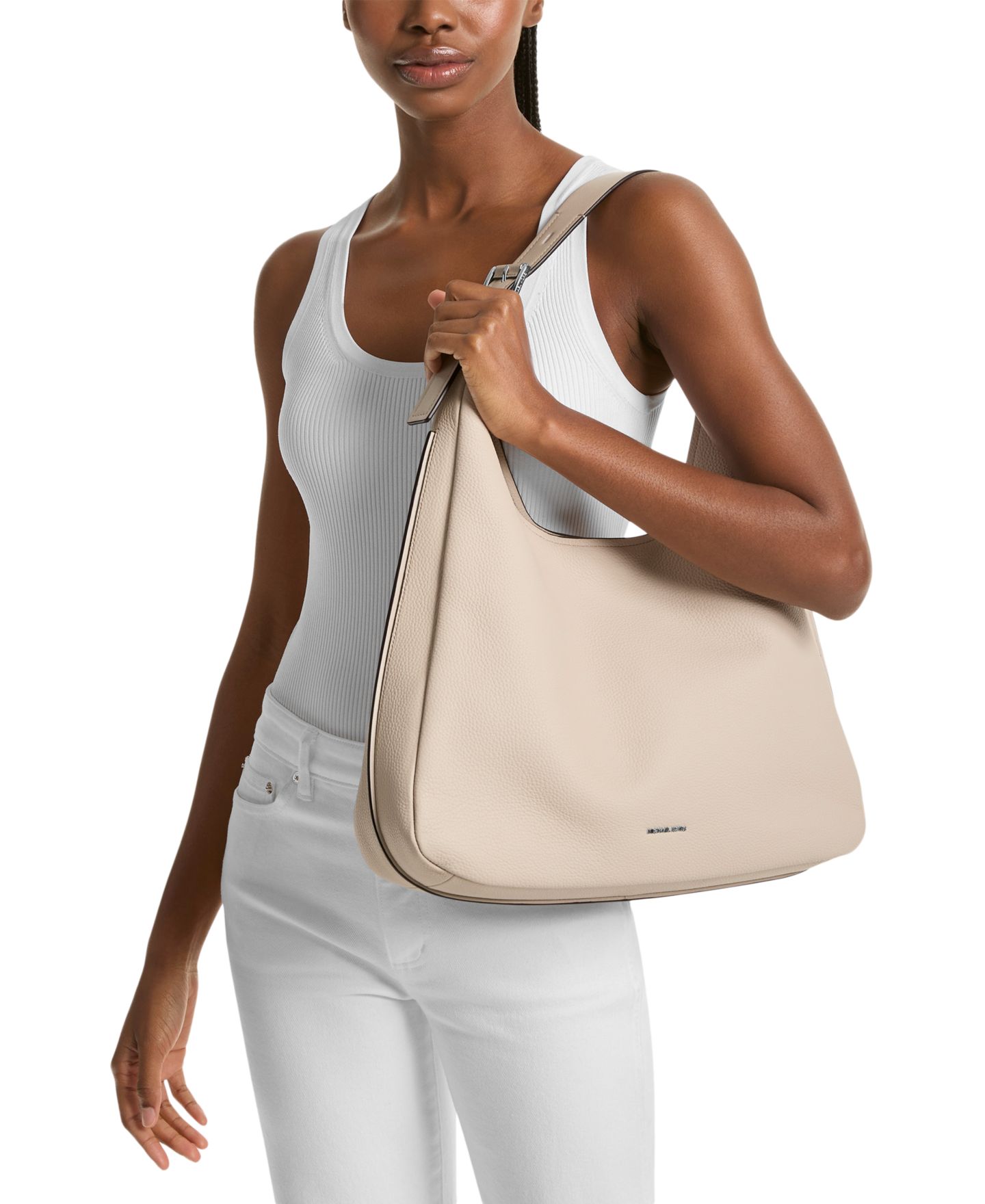 Женская сумка Michael Kors Nolita Large Leather Hobo Shoulder, цвет: Чёрный — фото 2