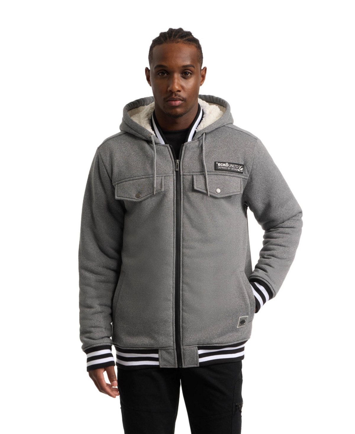 Men's Renown Sherpa Varsity Jacket - Gray marled