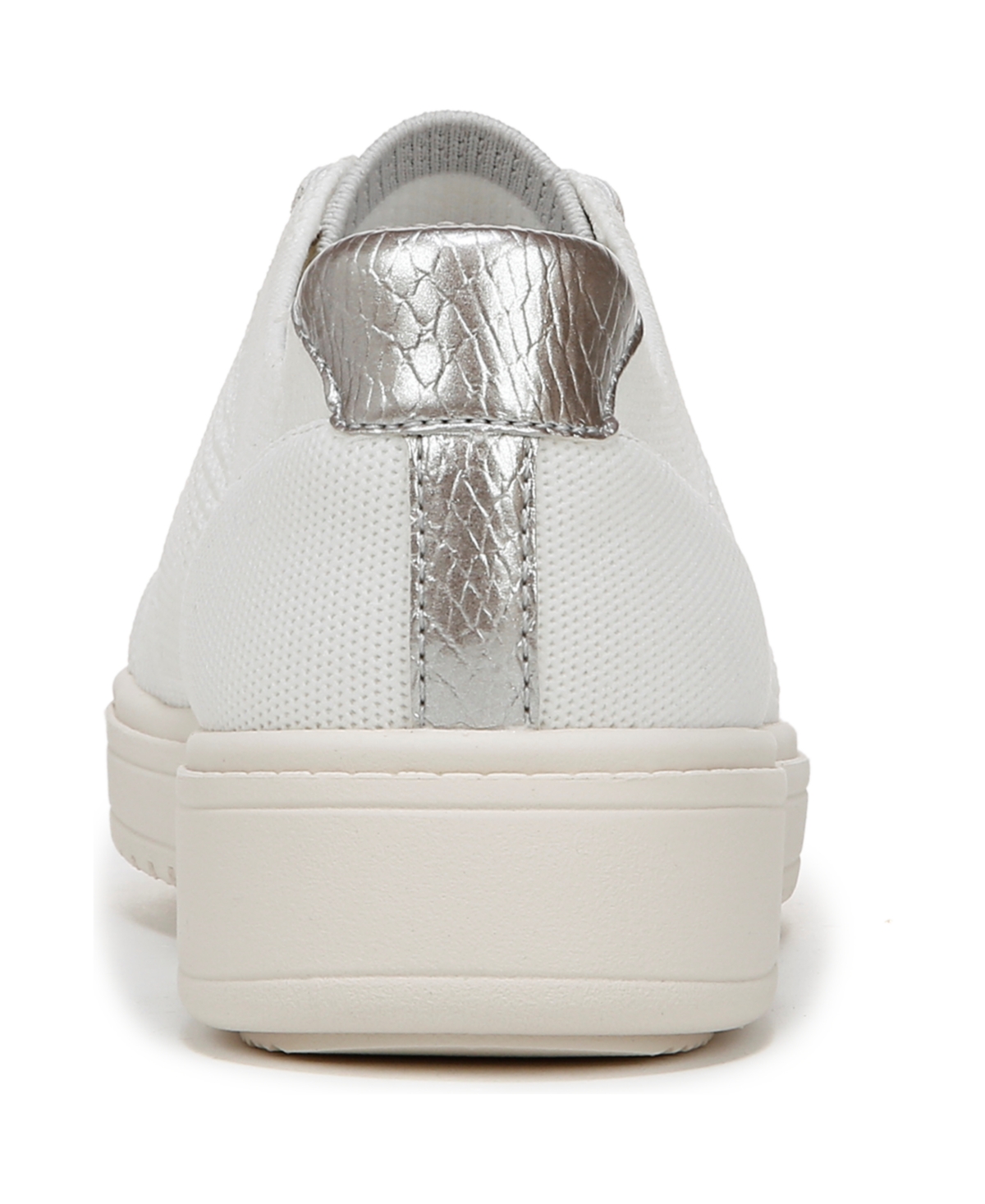 Bzees Women's Vip Washable Court Inspired Lace Up Platform Sneakers In Bright White Knit Fabric