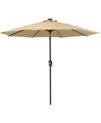 Outdoor Aluminum Sunbrella Patio Umbrella with Solar LED Light Bars and Tilt - 9'