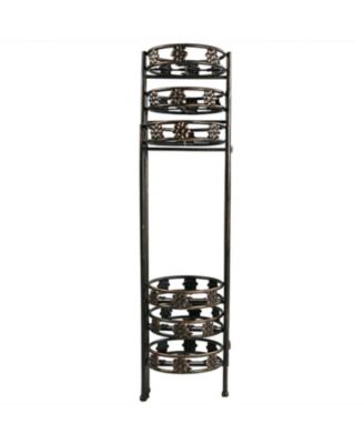 45-Inch 6-Tier Indoor/Outdoor Folding Metal Plant Stand - Bronze Finish