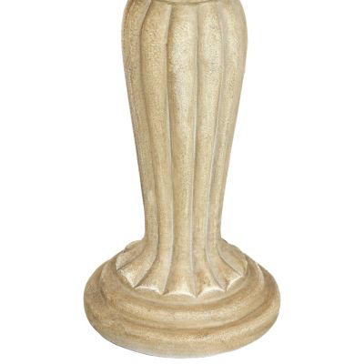 Outdoor Glass Fiber Reinforced Concrete Patio Grecian Column Style Bird Bath - 20.25"