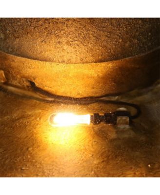 65"H Electric Resin and Concrete 4-Tier Eggshell Edge Outdoor Water Fountain with LED Lights