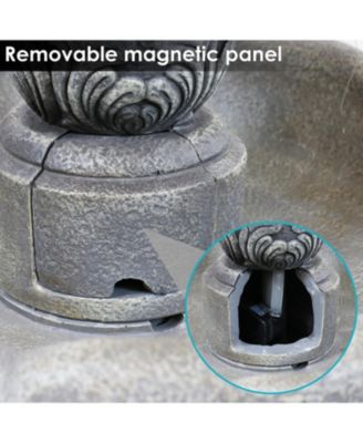 50-Inch 2-Tier French Garden Outdoor Water Fountain - Glass Fiber Reinforced Concrete Construction - Dusty Gray