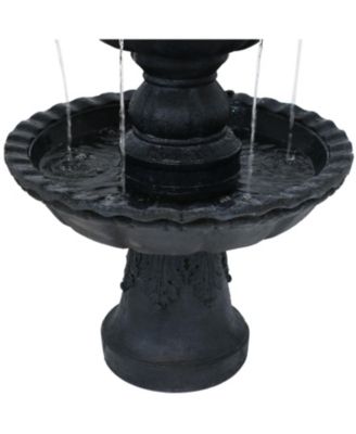 52"H Electric Fiberglass and Resin 4-Tier Pineapple Top Outdoor Water Fountain