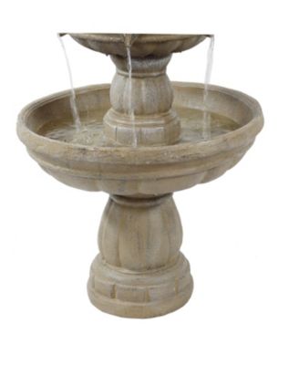48"H Electric Fiberglass 3-Tier Outdoor Water Fountain