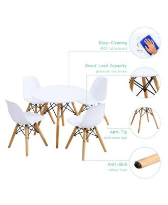 Kids 5 Pieces Mid-Century Modern Table Chairs Set