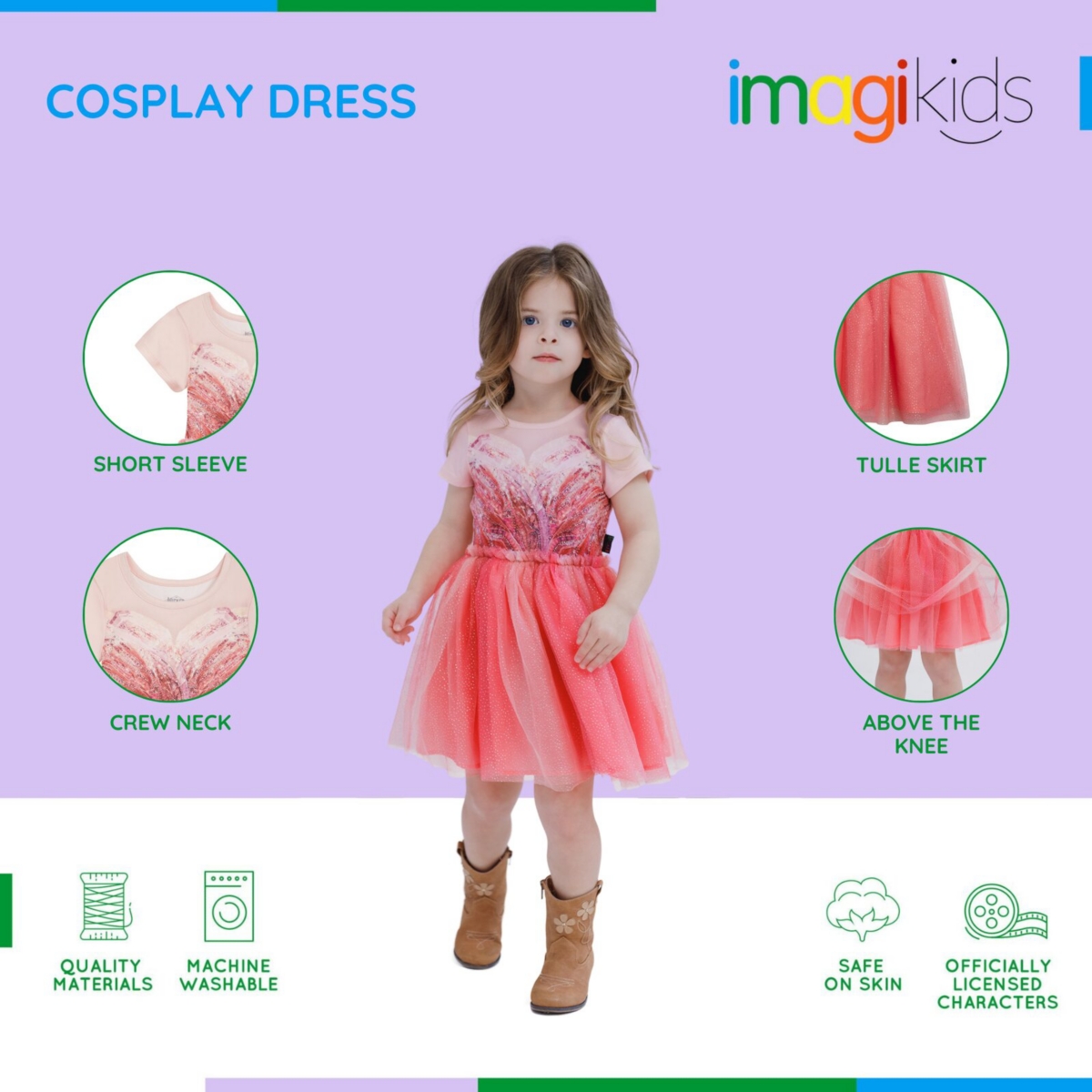 Wicked Toddler Girls Universal Studios Cosplay Tulle Dress