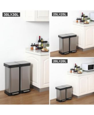 16 Gallon/ 60L Dual Compartment Trash Can