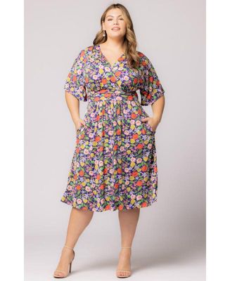 Plus Size Gia A-Line Midi Dress with Pockets