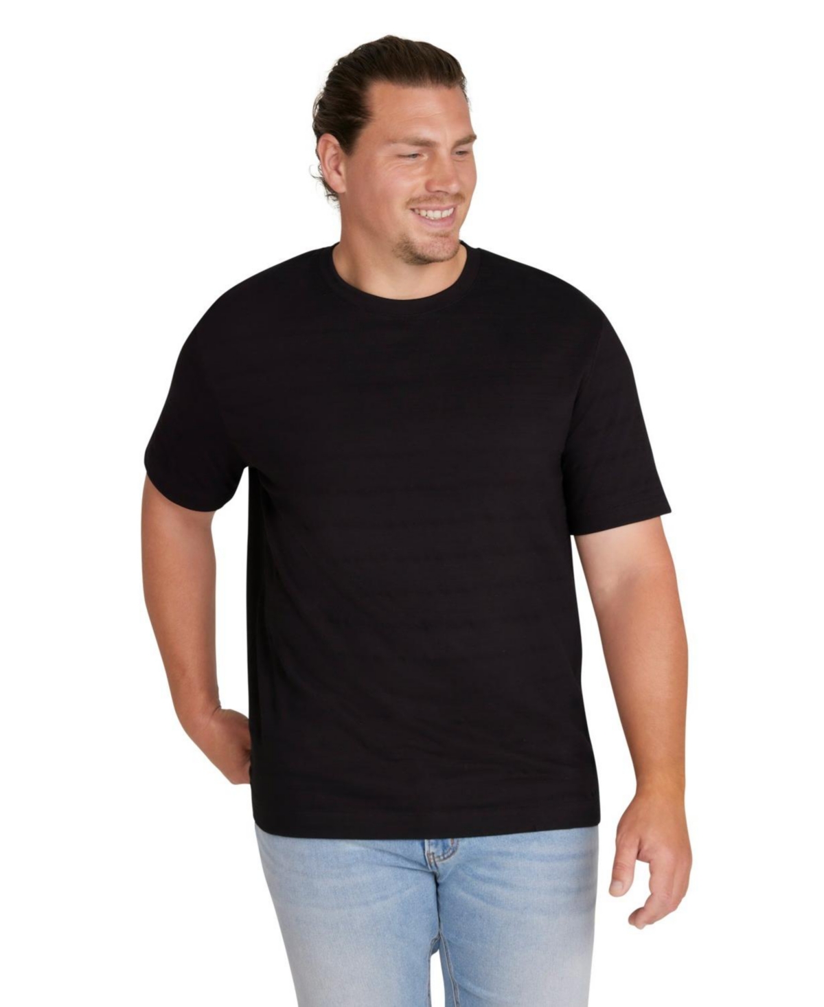 Big & Tall Textured Stripe Tee - Vintage blue