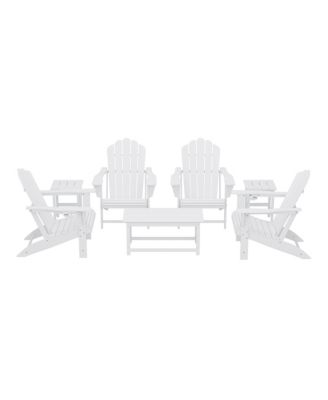 7-Piece HDPE Outdoor Patio Furniture Adirondack Conversation Set
