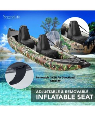 2-Person Inflatable Kayak Set, With Aluminum Oars & Pump, Camo Design