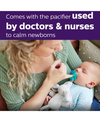 Soothie Snuggle, 0m+ Elephant + Soothie Green 4 Pack