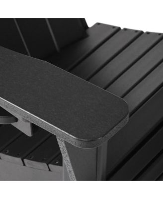 Outdoor Patio HDPE Adirondack Chair With Cup Holder and Table Set