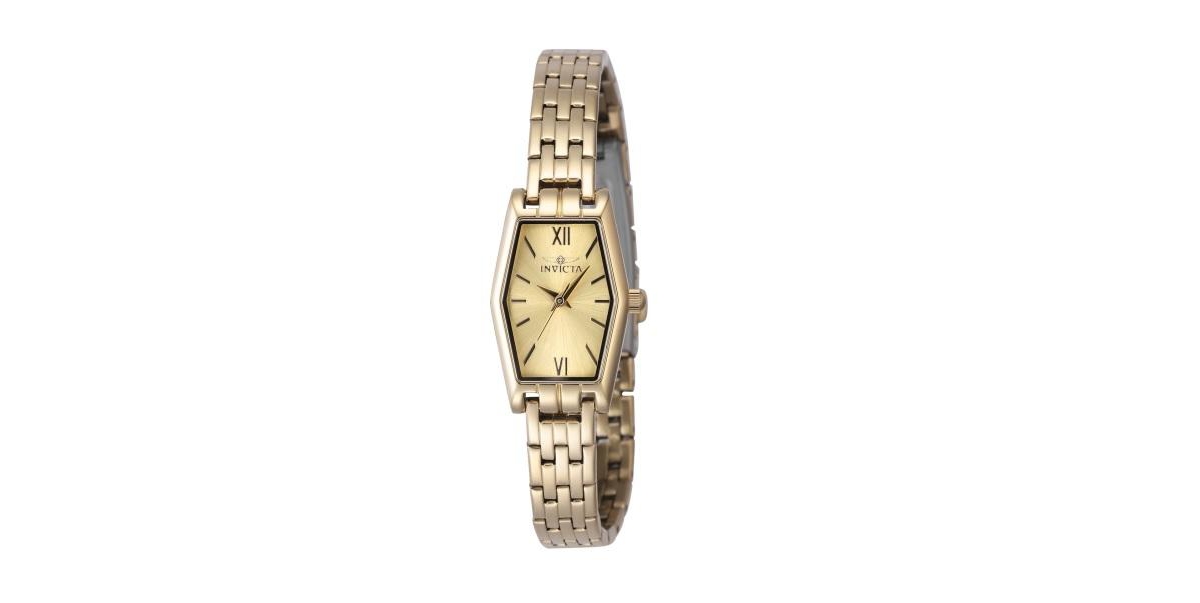 Women's 48123 Angel Quartz 3 Hand Gold Dial Watch - Gold