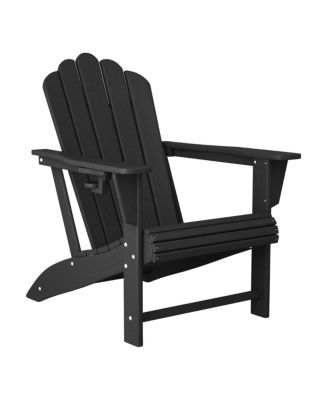 3-Piece Outdoor Patio HDPE Adirondack Chair With Cup Holder and Table Set