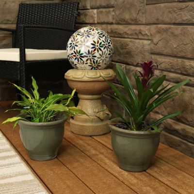 Studio Outdoor/Indoor High-Fired Glazed UV- and Frost-Resistant Ceramic Planters with Drainage Holes