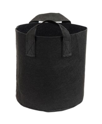 Garden Grow Bag with Handles Nonwoven Polypropylene Fabric, Black, 5pc