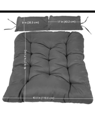 Outdoor Andrei Double Egg Chair Replacement Cushion Set with Pillows and Seat Cushion - Dark Gray