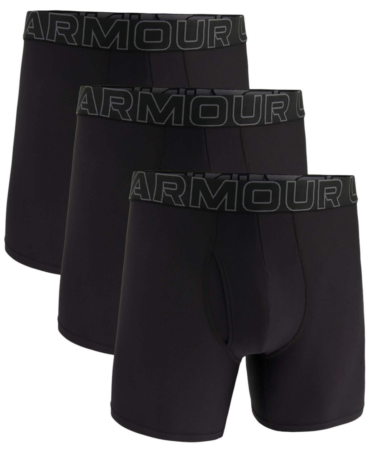 Men's 3-Pack Performance Tech Mesh 6" Boxer Briefs - Black