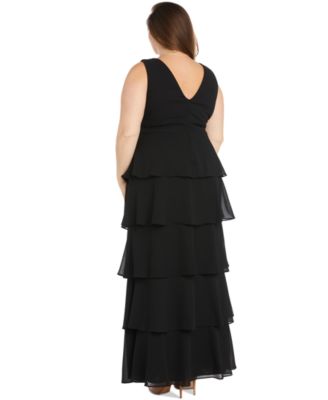 Plus Size Tiered High-Slit Sleeveless Dress