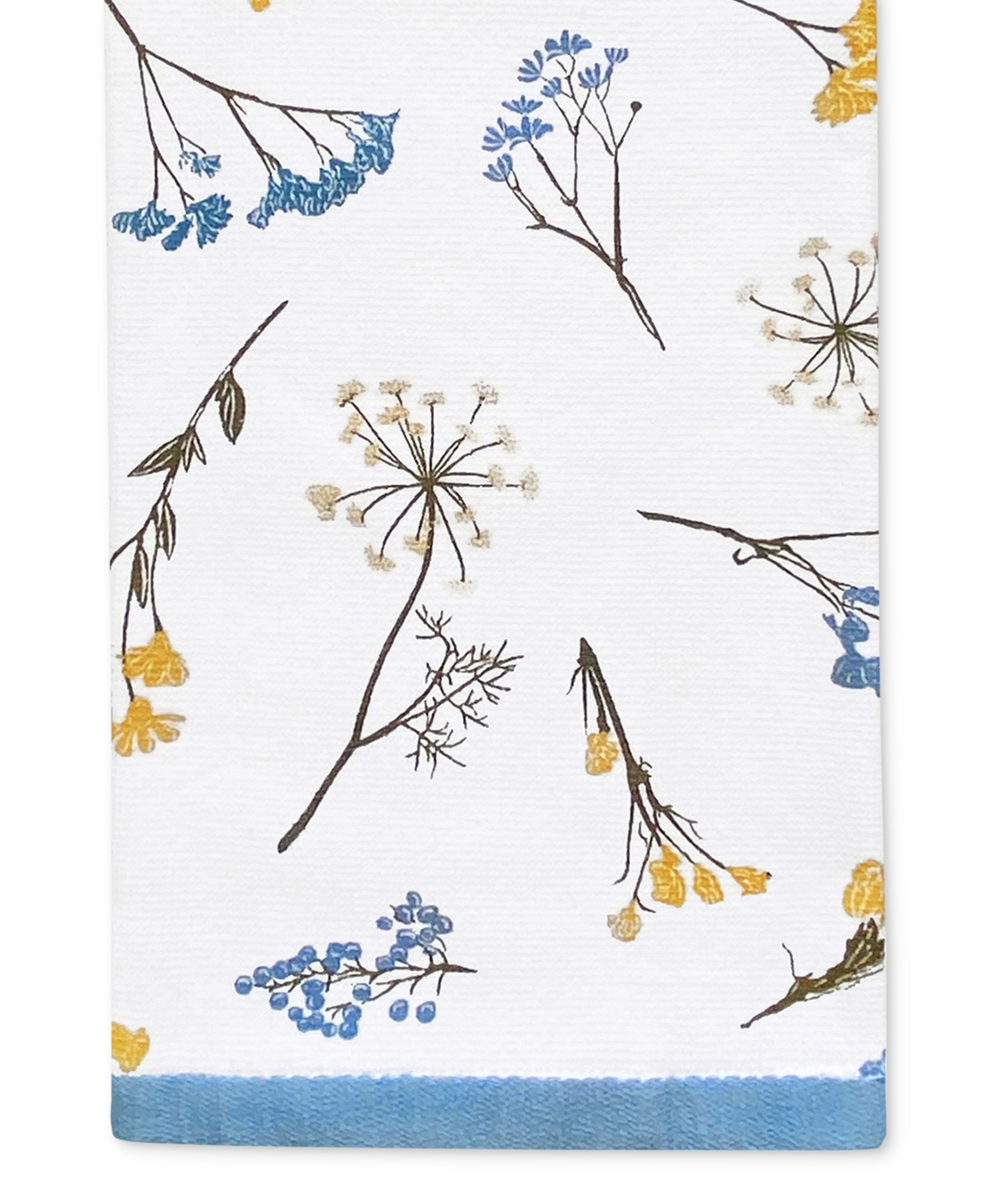 Lenox Wildflowers Printed & Embroidered Kitchen Towels, Set Of 2 In Blue,white