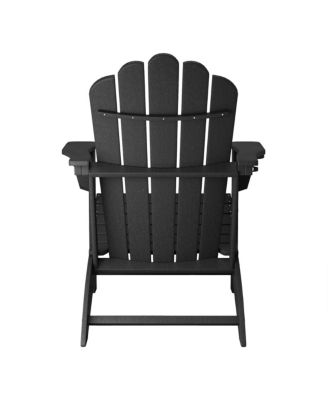 Outdoor Patio HDPE Adirondack Chairs With Cup Holders (Set of 4)