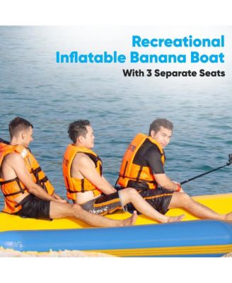 3-Person Inflatable Banana Boat, With Foot Pump & Repair Kit