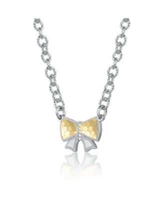 Two-Tone Graceful Bond Bow Tie Necklace