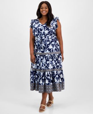 hawaiian dresses for plus size women UOUA Hawaiian Dresses for Women Plus Size Sundress Luau Party Summer Curvy  Maxi Tropical Boho Beach Dress Black L at Amazon Women's Clothing store