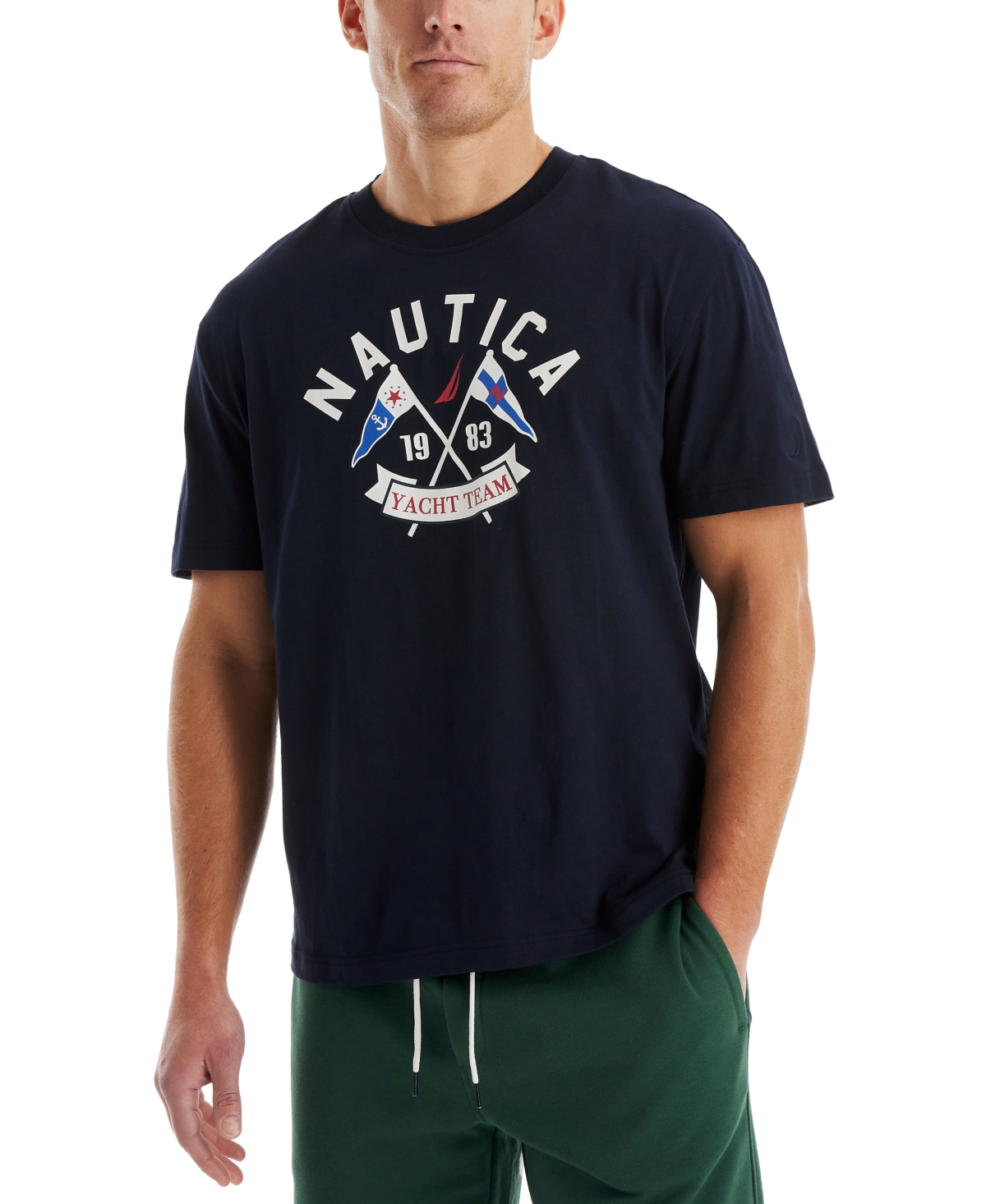 Men's Short Sleeve Sailing Graphic Sleep T-Shirt - Navy