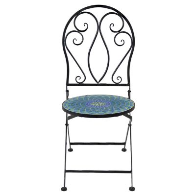Mosaic Tile Bistro Chair with Iron Frame - Multicolor - 2-Pack