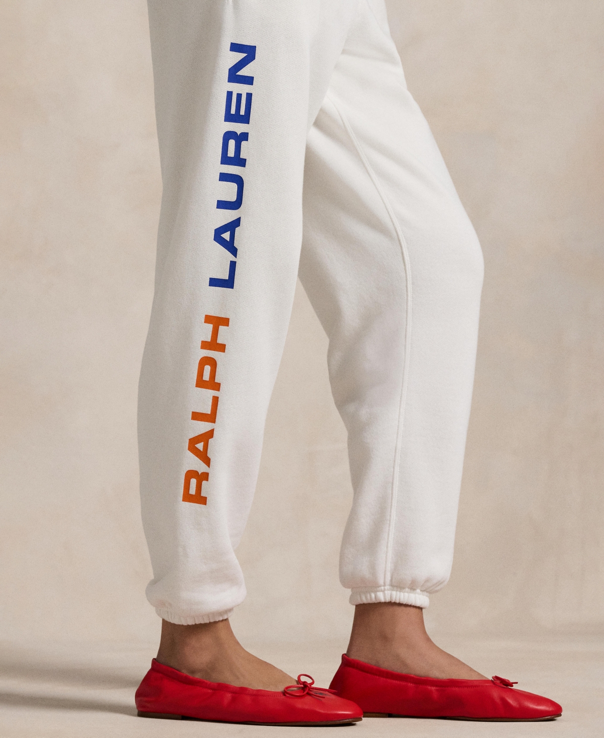 Polo Ralph Lauren Flag Logo Fleece Sweatpant In White